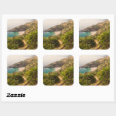 Sticker Carré Plage isolée à Lo Zingaro, Sicile (Feuille)