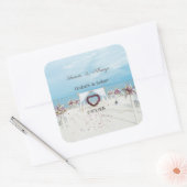 Sticker Carré Plage Mariage Arbour Floral (Enveloppe)