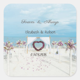 Sticker Carré Plage Mariage Arbour Floral