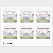 Sticker Carré Plage Mariage Floral (Feuille)