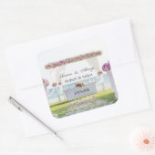Sticker Carré Plage Mariage Floral (Enveloppe)