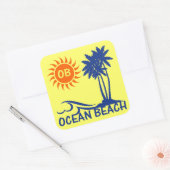 Sticker Carré Plage Ocean (Enveloppe)