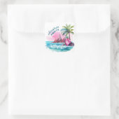 Sticker Carré Plage Palm Tree Mountain View Aventure Attend (Sac)