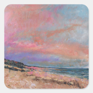Sticker Carré Plage Paysage Beaux Art Plage peinture
