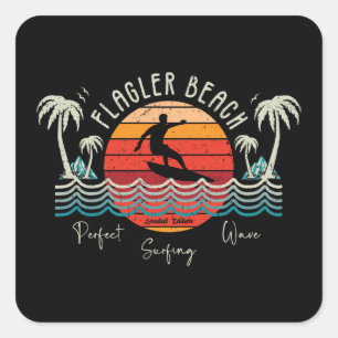 Sticker Carré Plage Retro Flagler