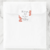 Sticker Carré Plage tropicale dessinée à la main de Coral Reef (Sac)