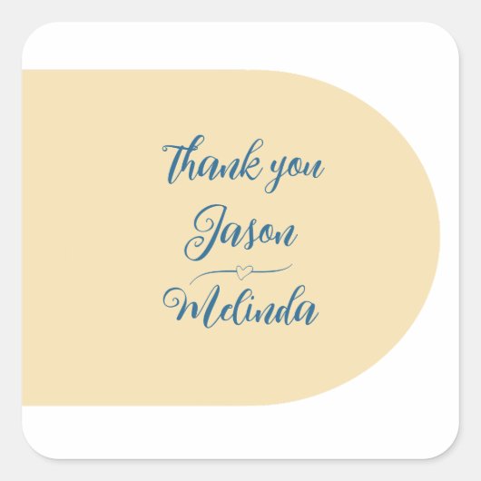 Sticker Carré Plage tropicale moderne Mariage côtier (Devant)