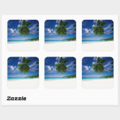 Sticker Carré Plage tropicale | Seychelles (Feuille)