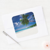 Sticker Carré Plage tropicale | Seychelles (Enveloppe)