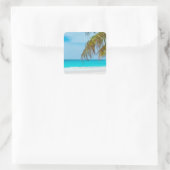 Sticker Carré Plage tropicale Turquoise (Sac)
