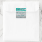 Sticker Carré Plage Turquoise Tropical Coastal Waves Ocean (Sac)