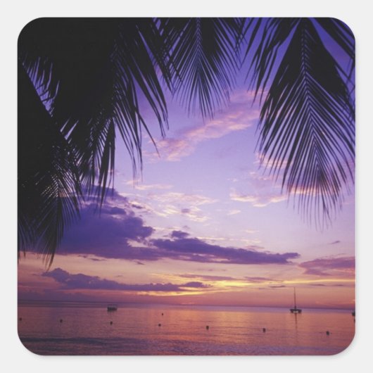 Sticker Carré Plages à Negril, Jamaïque 2 (Devant)