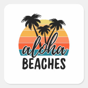Sticker Carré Plages Aloha