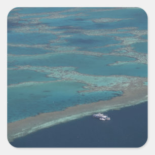 Sticker Carré Plages de plongée près de la barrière de corail