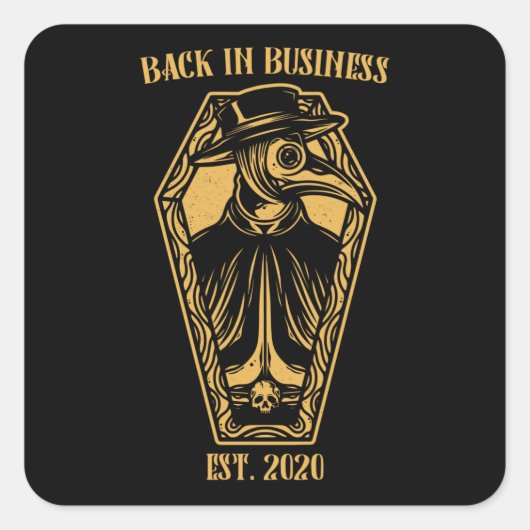 Sticker Carré Plague Doctor Funny Medic Cadeau (Devant)