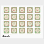 Sticker Carré Plaid à base verte de Noël (Feuille)
