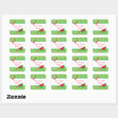 Sticker Carré Plaid à la pastèque douce (Feuille)
