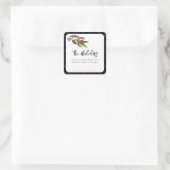 Sticker Carré Plaid Élégant Rustique Classique Tartan Adresse de (Sac)