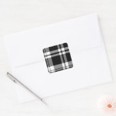 Sticker Carré Plaid noir et blanc (Enveloppe)