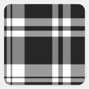 Sticker Carré Plaid noir et blanc