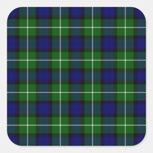 Sticker Carré Plaid vert bleu Lamont tartan (Devant)