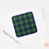 Sticker Carré Plaid vert bleu Lamont tartan (Enveloppe)