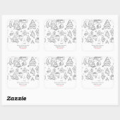 Sticker Carré Plan Coloriage De Noël (Feuille)