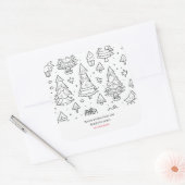 Sticker Carré Plan Coloriage De Noël (Enveloppe)