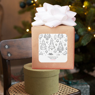 Sticker Carré Plan Coloriage De Noël