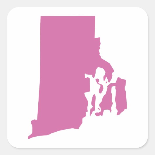 Sticker Carré Plan de l'État de Rhode Island (Devant)