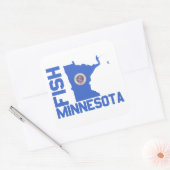 Sticker Carré Plan de l'État du Minnesota de Poisson (Enveloppe)