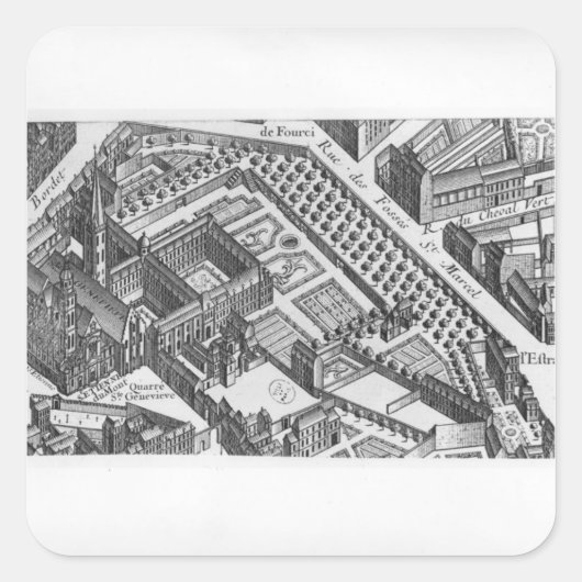 Sticker Carré Plan de Paris (Devant)