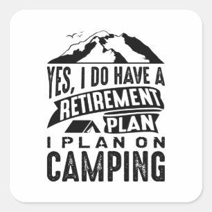 Sticker Carré Plan de retraite Camping