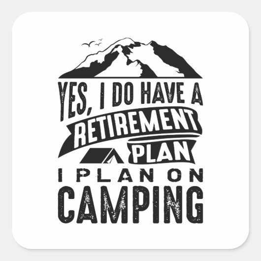 Sticker Carré Plan de retraite Camping (Devant)