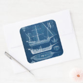 Sticker Carré Plan d'expédition antique I (Enveloppe)