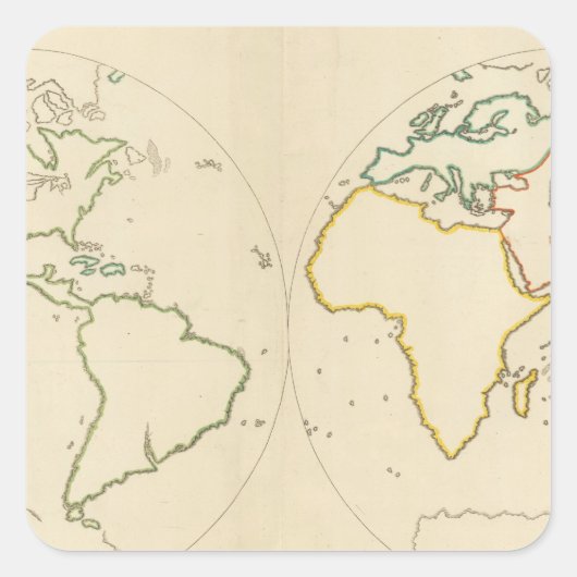 Sticker Carré Plan mondial - Plan 2 (Devant)