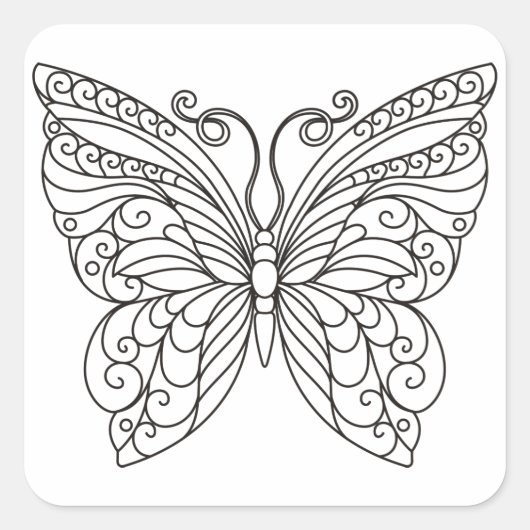 Sticker Carré Plan papillon (Devant)