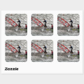STICKER CARRÉ PLANCHE À VOILE (Feuille)