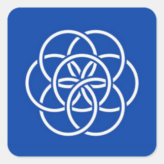 Sticker Carré Planet earth flag