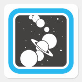 Sticker Carré Planètes dans l'espace (Devant)