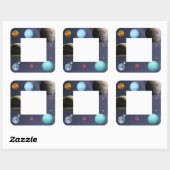 Sticker Carré Planètes du système solaire (Feuille)