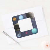 Sticker Carré Planètes du système solaire (Enveloppe)