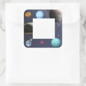 Sticker Carré Planètes du système solaire (Sac)