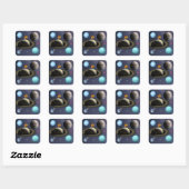 Sticker Carré Planètes du système solaire (Feuille)