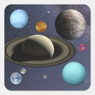 Sticker Carré Planètes du système solaire