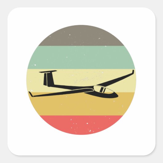 Sticker Carré Planeur | Pilote Gliding Sailplane Soar Cadeau (Devant)