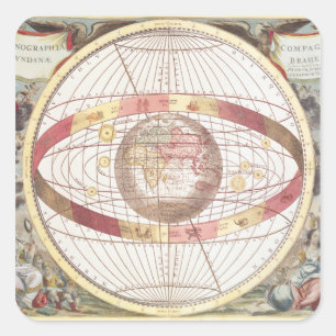 Sticker Carré Planisphere, de 'atlas Coelestis