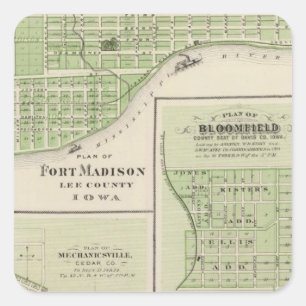 Sticker Carré Plans de fort Madison