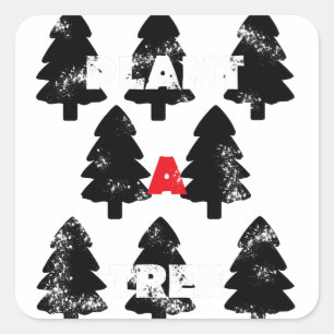 Sticker Carré Plante Motif d'arbre