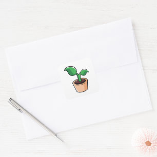 Sticker Carré Plante verte d'intérieur